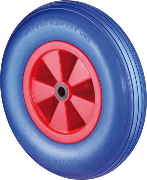 Bild von Rad pannensicher D16.400 400mm, Poly blau, Radkörper Kunststoff, rot, RL, Rillenprofil