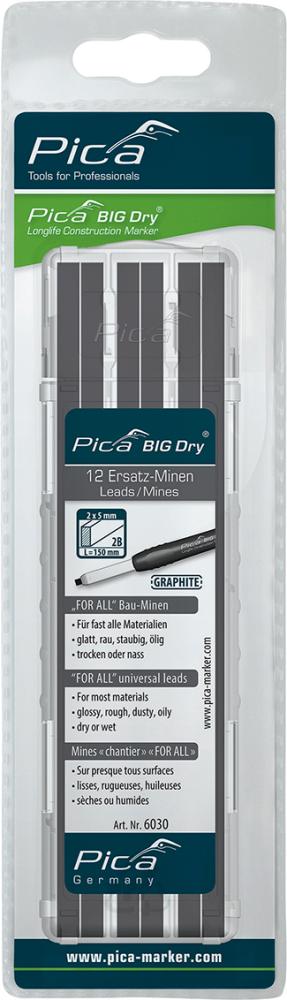 Pica Minen-Set für Zimmermanns-Bleistift BIG Dry FORALL Bau Bau Graphit Pica Zub 