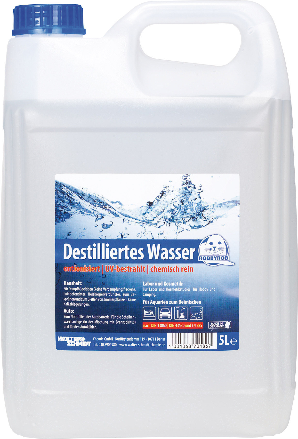 Demi-water 20L Kanister demineralisiertes Wasser - Batteriewasser -  Bügelwasser - destilliertes Wasser - Osmosewasser (20 liters) : :  Auto & Motorrad
