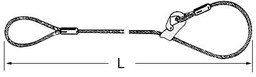 Bild von Anschlagseil (Klasse D), 1 m Fertiglänge, 1 Schlaufe, 1 Gleithaken