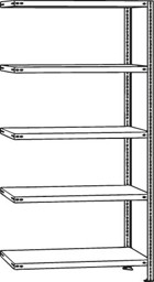 Bild von Weitspann-Komplettregal mit Stahlböden, Breite 2250 mm, Anbauregal