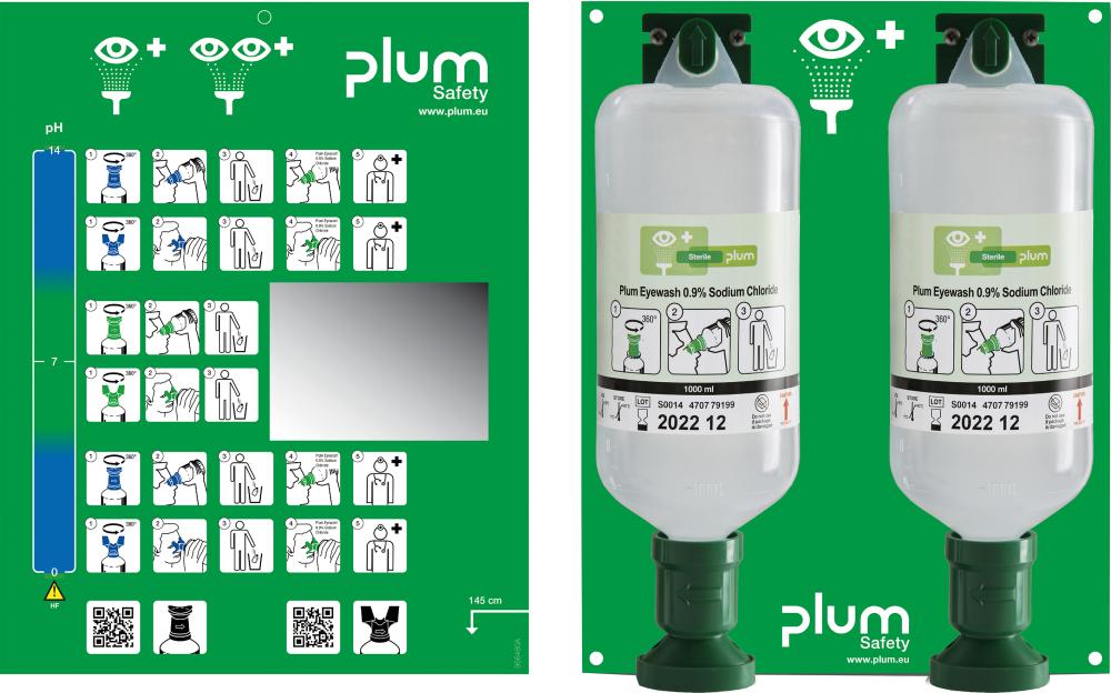 Bild von Augenspülstation Maxi, 2 Flaschen, 1000ml, Natriumchloridlösung Plum