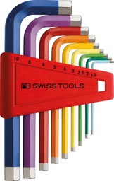 Bild von Winkelschraubendreher- Satz im Kunststoffhalter 9-teilig 1,5-10mm Rainbow PB Swiss Tools