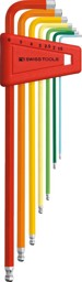 Bild für Kategorie Winkelschraubendreher-Satz für 6-kant-Schrauben, mit Kugelkopf, mit Farbcodierung, lang, Nr. PB 212
