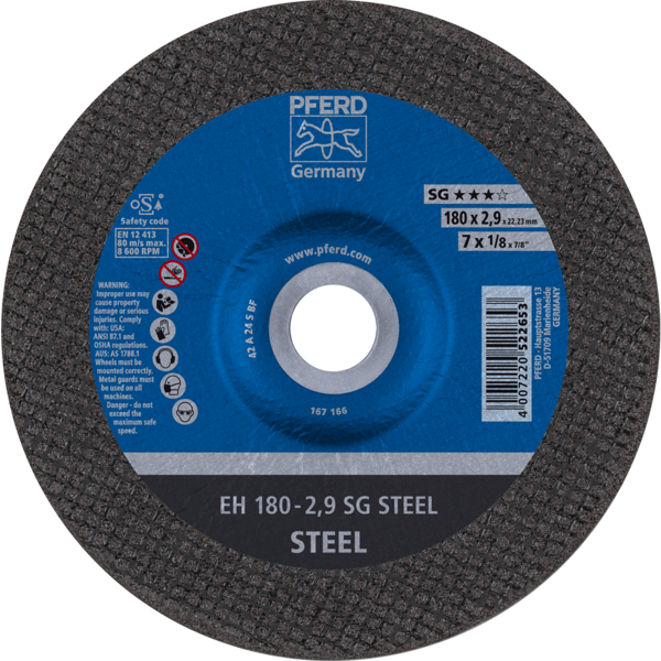 Bild von Trennscheibe EH 180x2,9x22,23 mm gekröpft Leistungslinie SG STEEL für Stahl