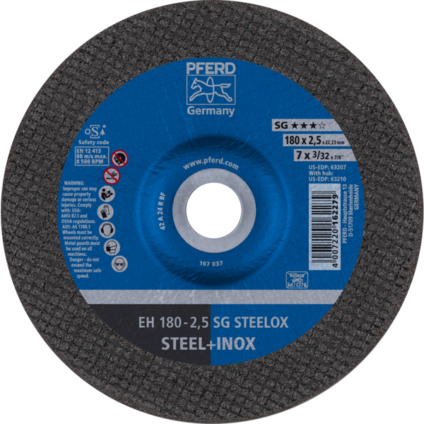 Bild von Trennscheibe EH 180x2,5x22,23 mm gekröpft Leistungslinie SG STEELOX für Stahl/Edelstahl