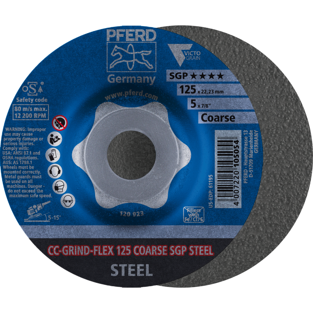 Imagen de CC-GRIND-FLEX Schleifscheibe 125x22,23 mm COARSE Speziallinie SGP STEEL für Stahl
