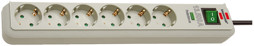 Bild von Eco-Line 13.500A Überspannungsschutz-Steckdosenleiste 6-fach lichtgrau 1,5m H05VV-F 3G1,5